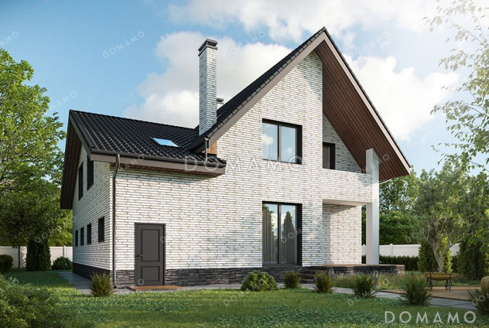 Проект одноэтажного дома с мансардой и гаражом на два авто Проект одноэтажного дома с мансардой и гаражом на два авто