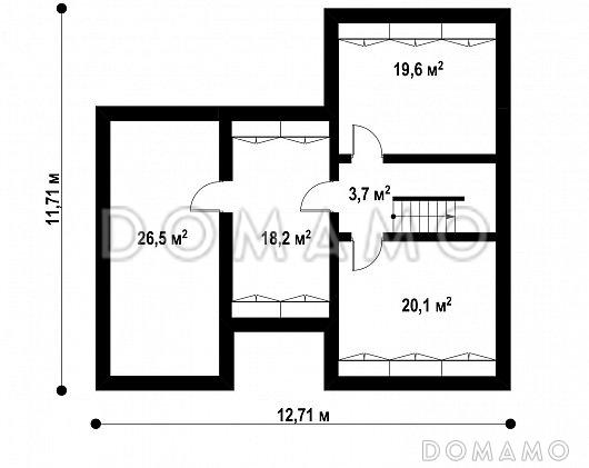 Проект загородного дома с подвалом, гаражом, террасой, балконом / План цокольного этажа