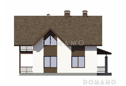 Проект современного экономичного загородного дома из газобетона с элементами финского стиля / Фасад 3