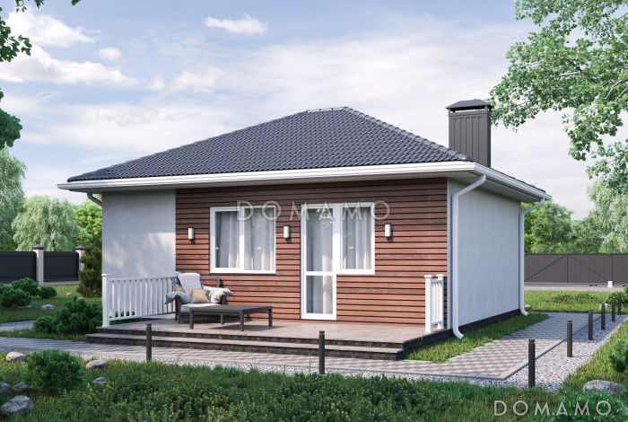 Проект одноэтажного компактного дома в современном стиле