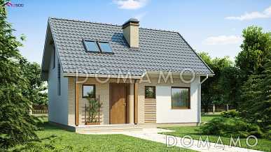 Проект дома с террасой, санузлом с окном, спальней на первом этаже