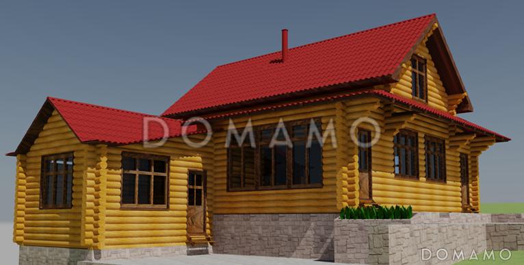 Проект бани с бассейном и жилой комнатой / 1