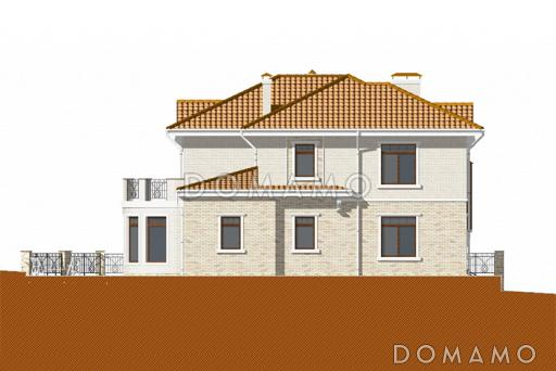 Проект дома из газобетона для неровных участков / Фасад 3