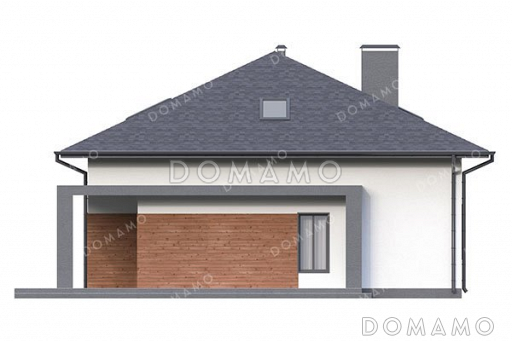 Проект дома с мансардой и террасой в современном стиле / Фасад 3
