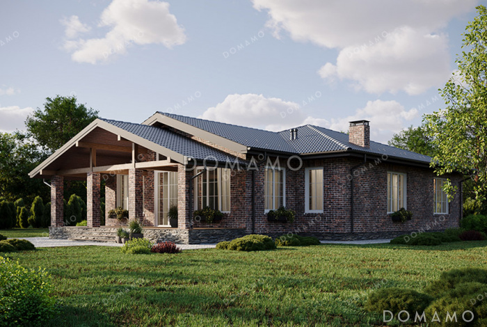 Проект дома с 4 спальнями и дневной зоной со вторым светом Проект дома с 4 спальнями и дневной зоной со вторым светом