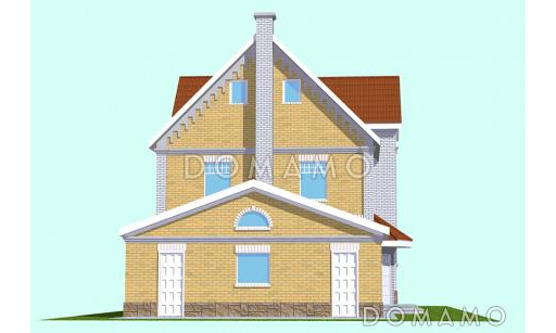Проект газобетонного коттеджа для большой семьи / Фасад 4