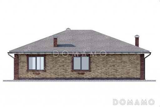 Проект одноэтажного дома с террасой и крыльцом / Фасад 1