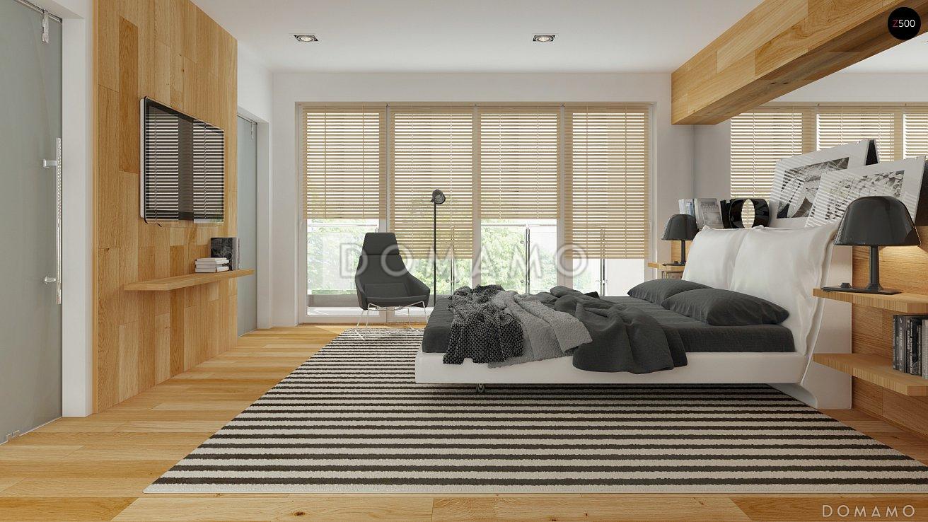 Проект двухэтажного дома из газобетона в стиле модерн, с четырьмя спальнями, кабинетом и гаражом / 6