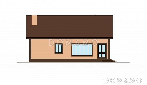 Проект дома с верандами, топочной и бойлерной, кладовой с окном, кухней-столовой / Фасад 4