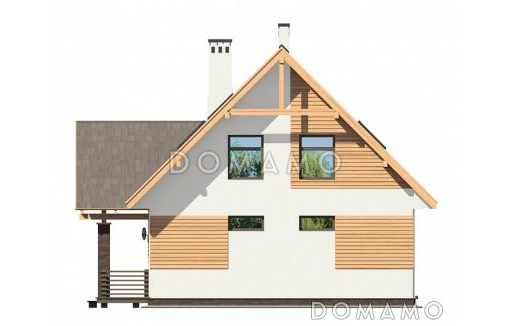 Проект лаконичного мансардного дома со строгой отделкой / Фасад 3