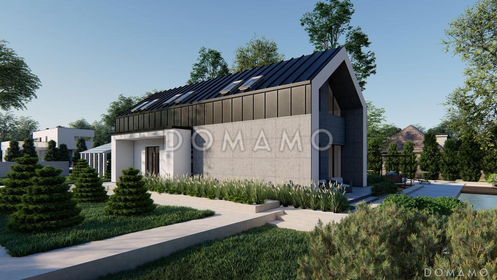 Проект загородного дома с комнатой и гардеробом на первом этаже, тремя спальнями на мансарде, просторной обеденной зоной / 4