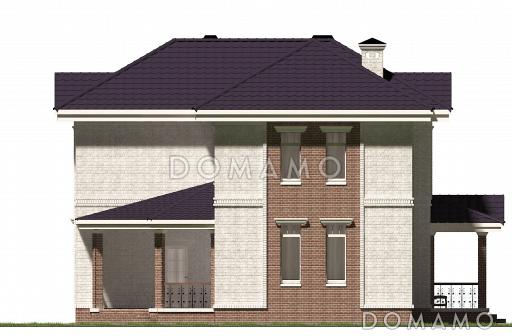 Проект углового коттеджа / Фасад 4