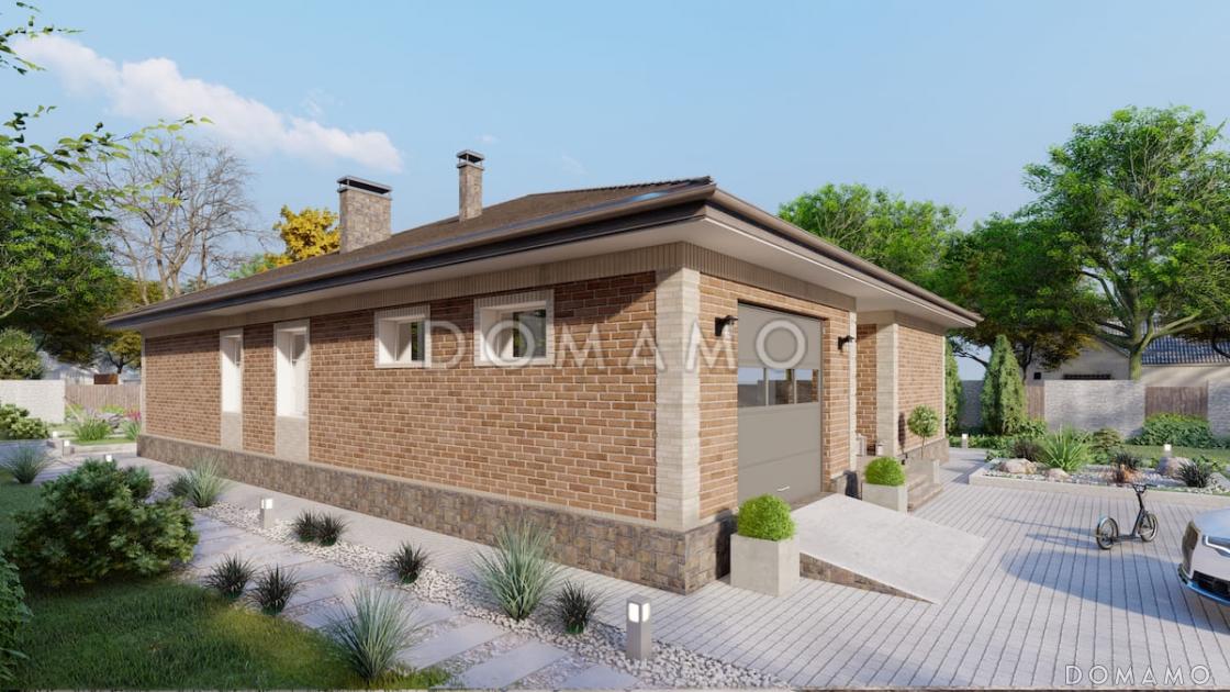 Проект дома с мастер-спальней, крытой террасой и встроенным гаражом / 5