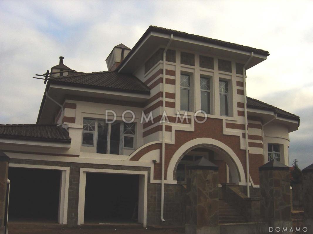 Проект коттеджа с двусветной гостиной, террасой и гаражом на 2 а/м / 4