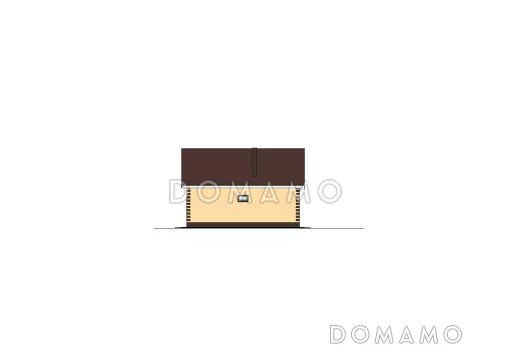 Проект дома из газобетона с верандой, санузлом с окном, отделкой фасадов кирпичом / Фасад 2