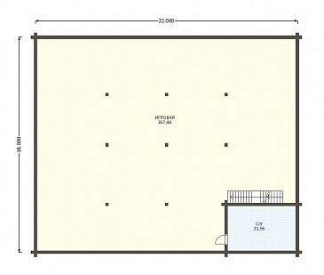 Проект роскошного дома из клееного бруса с бассейном и огромной гостиной / План мансардного этажа Проект роскошного дома из клееного бруса с бассейном и огромной гостиной / План мансардного этажа