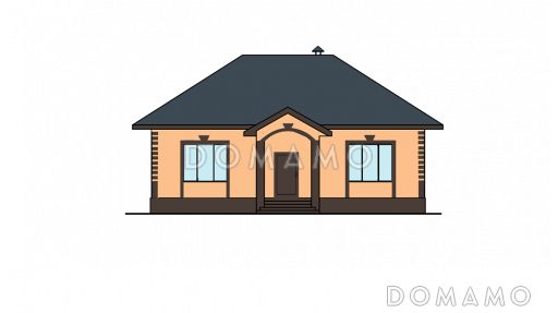 Проект загородного дома с ванной и душевой, просторной гостиной, гардеробной с окном, кладовой в котельной / Фасад 3