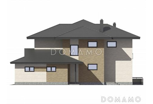 Проект дома из газобетона с большим гаражом / Фасад 4