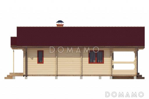 Проект одноэтажного дома из клееного бруса до 100 кв.м / Фасад 4