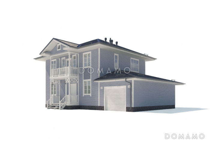 Проект  дома с многоскатной крышей