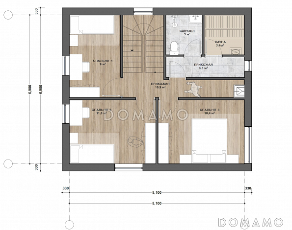 С-139.2 двухэтажный дом / План 2 этажа