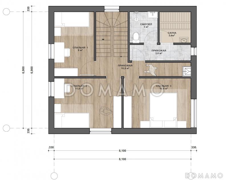 С-139.2 двухэтажный дом / План 2 этажа