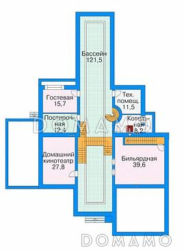 Проект в современном стиле / План цокольного этажа Проект в современном стиле / План цокольного этажа