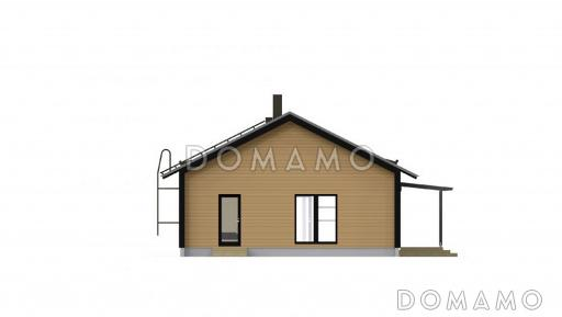 Проект одноэтажного каркасного дома с отдельным входом в небольшую сауну / Фасад 3