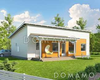 Проект одноэтажного каркасного дома с односкатной крышей