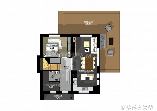 КейСтрой-405 / План 1 этажа