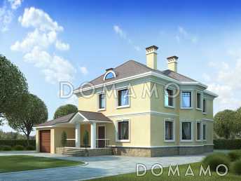 Проект дома из газобетона с гаражом на одну машину Проект дома из газобетона с гаражом на одну машину