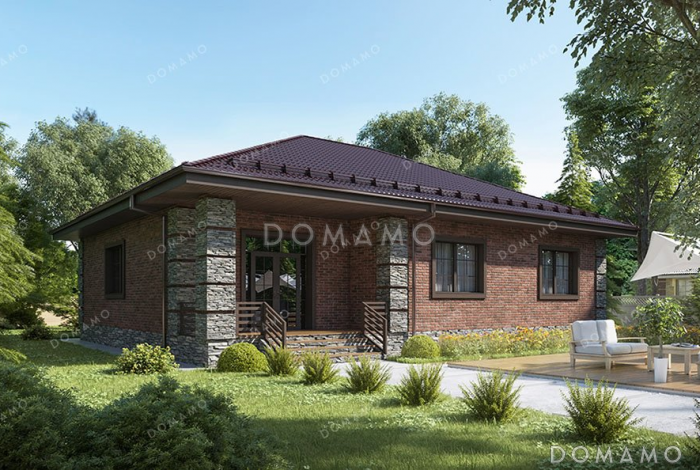 Проект одноэтажного дома с просторной кухней-гостиной Проект одноэтажного дома с просторной кухней-гостиной