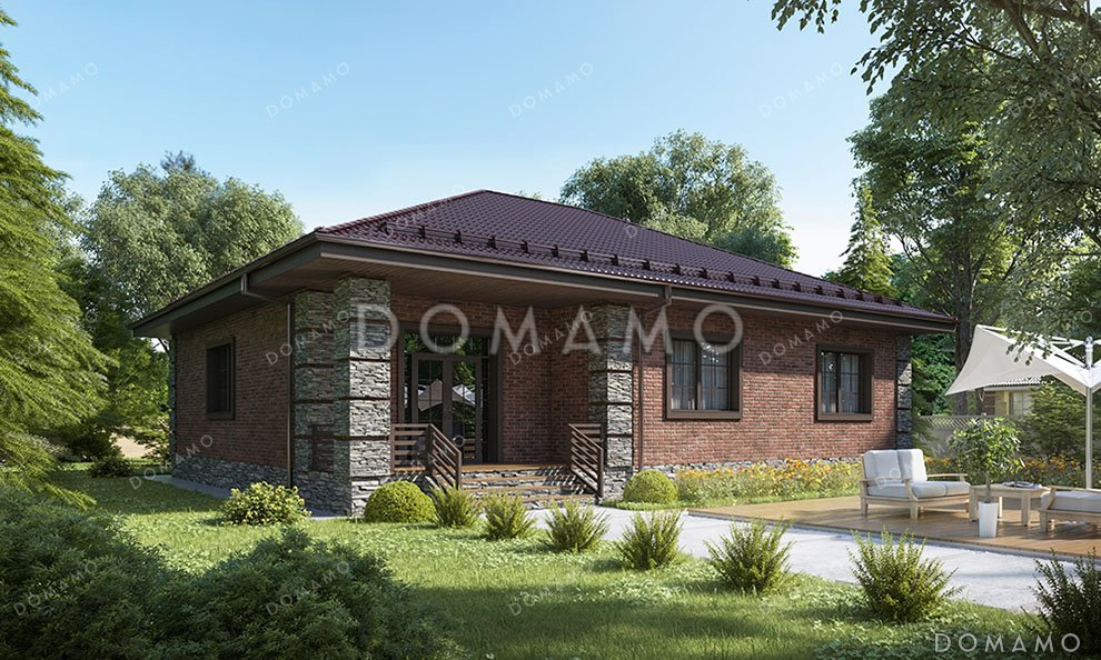 Проект одноэтажного дома с просторной кухней-гостиной / 2