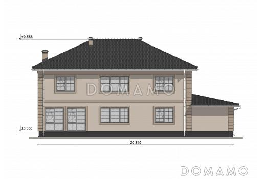 Проект двухэтажного дома с сауной в классическом стиле S-349 / Фасад 1