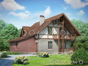 Проект небольшого дома с пятью жилыми комнатами и балконом из СИП панелей