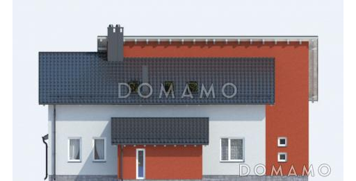 Проект дома из пеноблоков с четырьмя просторными спальными комнатами на мансардном этаже / Фасад 2