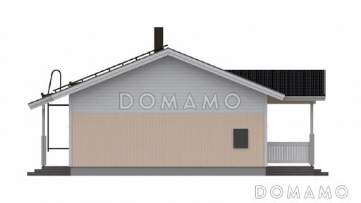 Проект одноэтажного каркасного дома с двумя спальнями / Фасад 4