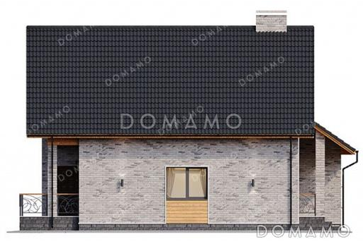 Проект дома с 3 спальнями и кабинетом на мансарде, гаражом и террасой / Фасад 2