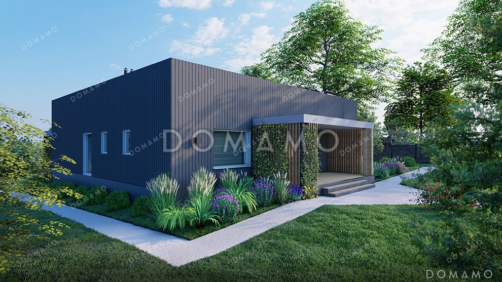 Проект одноэтажного дома с большой террасой / 4