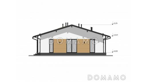 Проект одноэтажного вытянутого по длине дома S-232 / Фасад 4