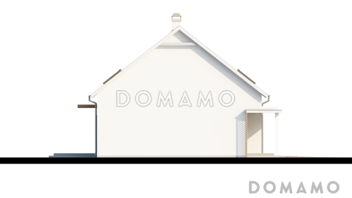 Проект одноэтажного мансардного дома из кирпича со стеклянным эркером в кухонной зоне и гаражом / Фасад 1