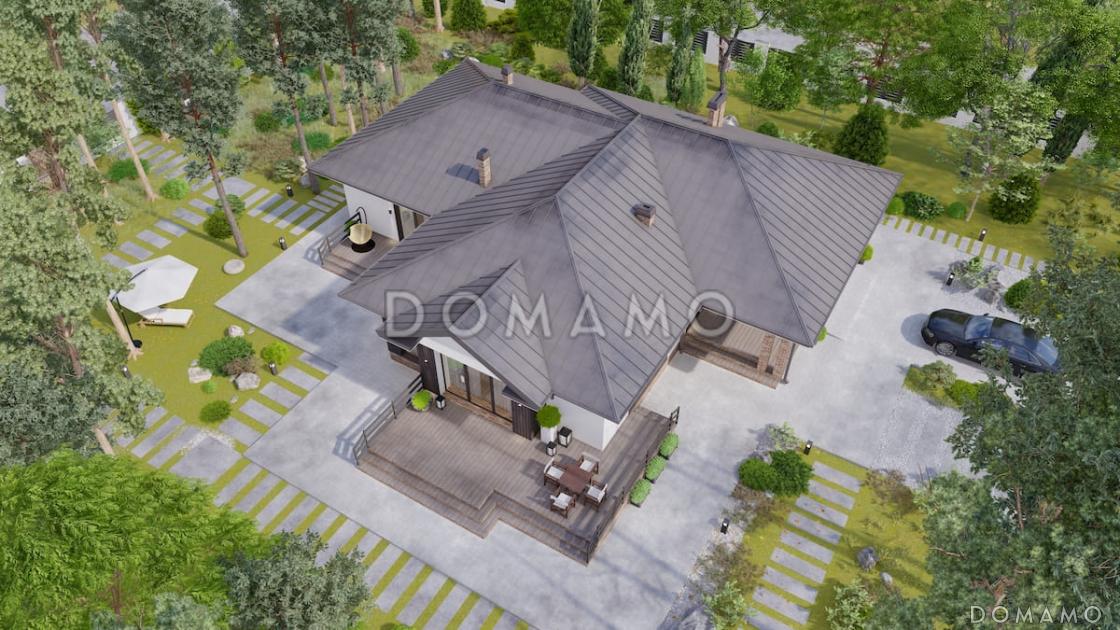 Проект дома из газобетона с двухместным гаражом и двумя террасами / 8