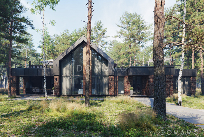 Проект дома с эксплуатируемой кровлей, вторым светом и спа-зоной