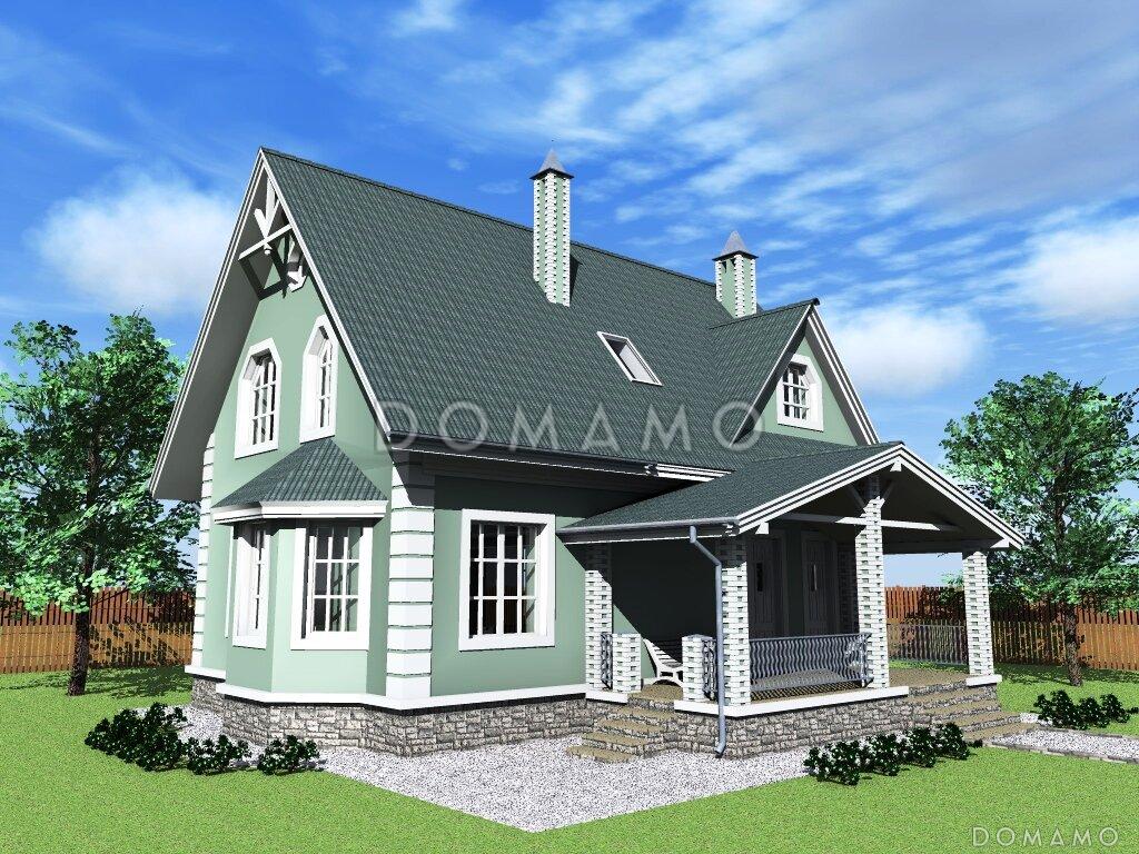 Проект компактного коттеджа с штукатуркой. / 1