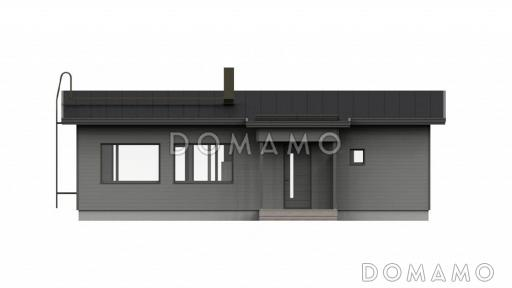 Проект одноэтажного каркасного дома с односкатной крышей / Фасад 3