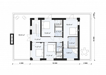 Проект эргономичного дома с гаражом на две машины S-258 / План 2 этажа Проект эргономичного дома с гаражом на две машины S-258 / План 2 этажа