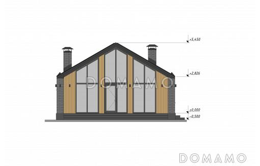 Проект одноэтажного стильного барнхауса S-94-2 / Фасад 4