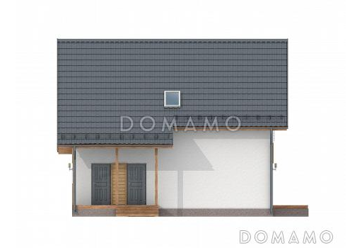 Проект каркасного дома с мансардой / Фасад 4
