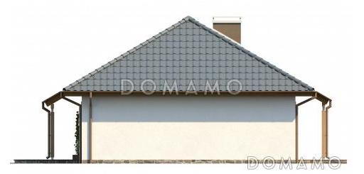 Проект одноэтажного дома адаптированного для каркасного строительства с тремя спальнями и крытой террасой / Фасад 3