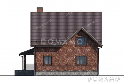 Проект одноэтажного дома с мансардой и тремя спальнями / Фасад 1